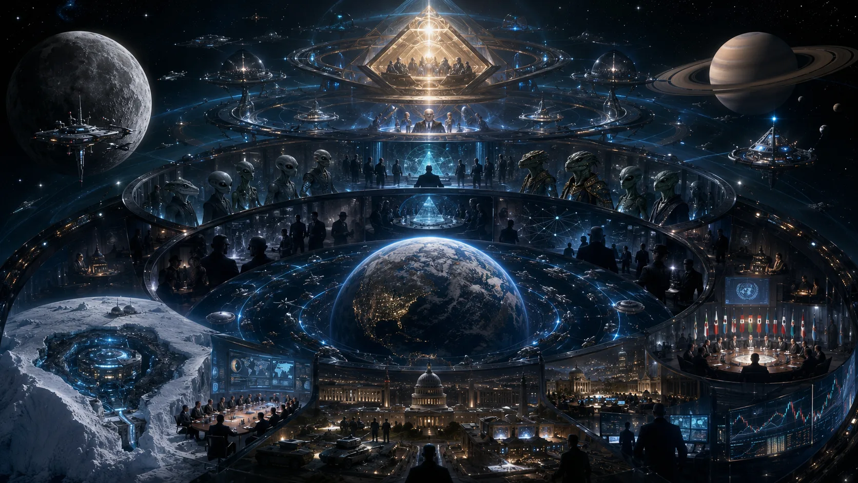 The Hidden Power Structure Around Earth: Layers Within Layers